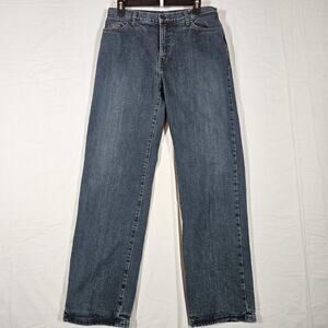 Eddie Bauer Flannel Lined Jeans Womens 10 30x31 Blue Premium Denim Natural Fit